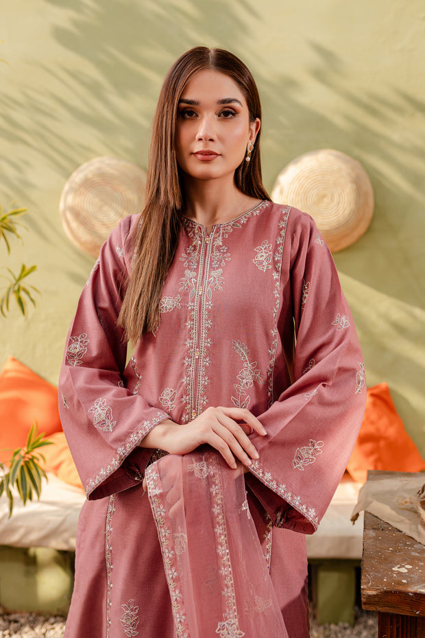 Ayhan 3Pc - Embroidered Karandi Dress - BATIK