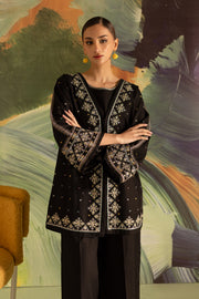 Neptune Black 3Pc - Embroidered Khaddar Dress