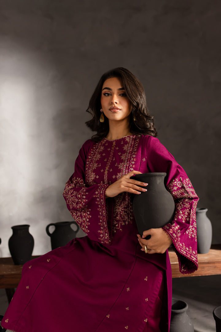 Geniya 2Pc - Embroidered Khaddar Dress - BATIK