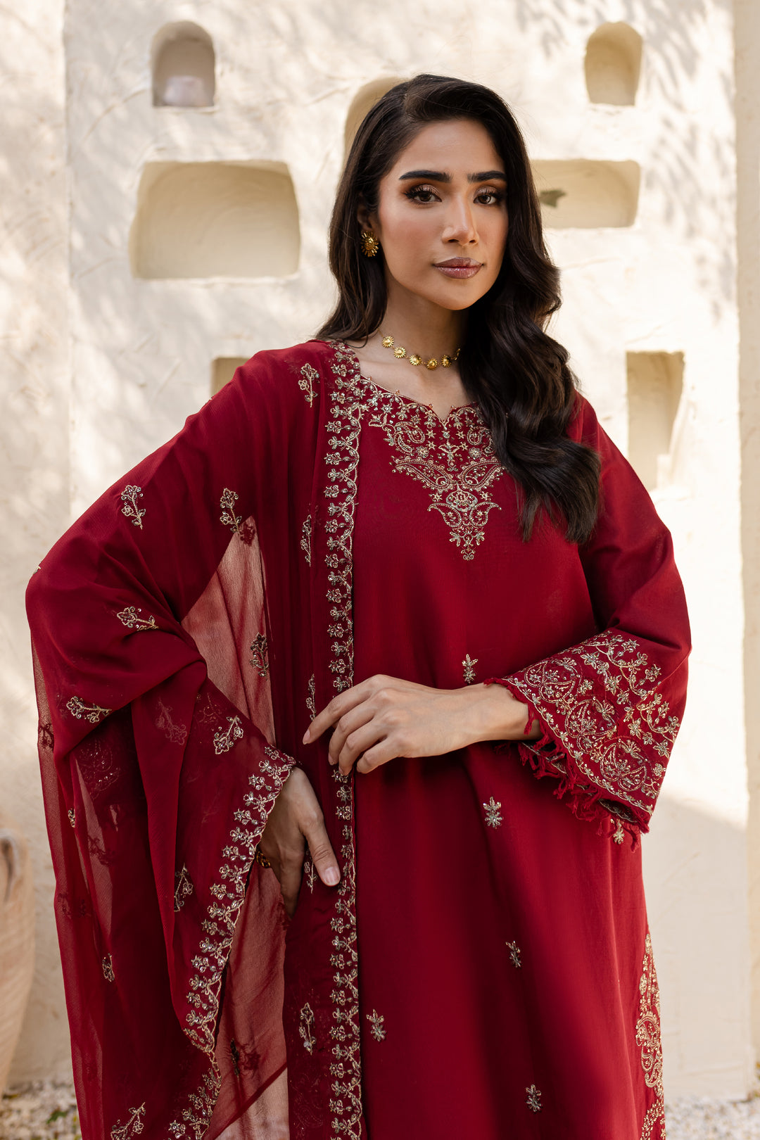 Naaz 3Pc - Embroidered Khaddar Dress - BATIK