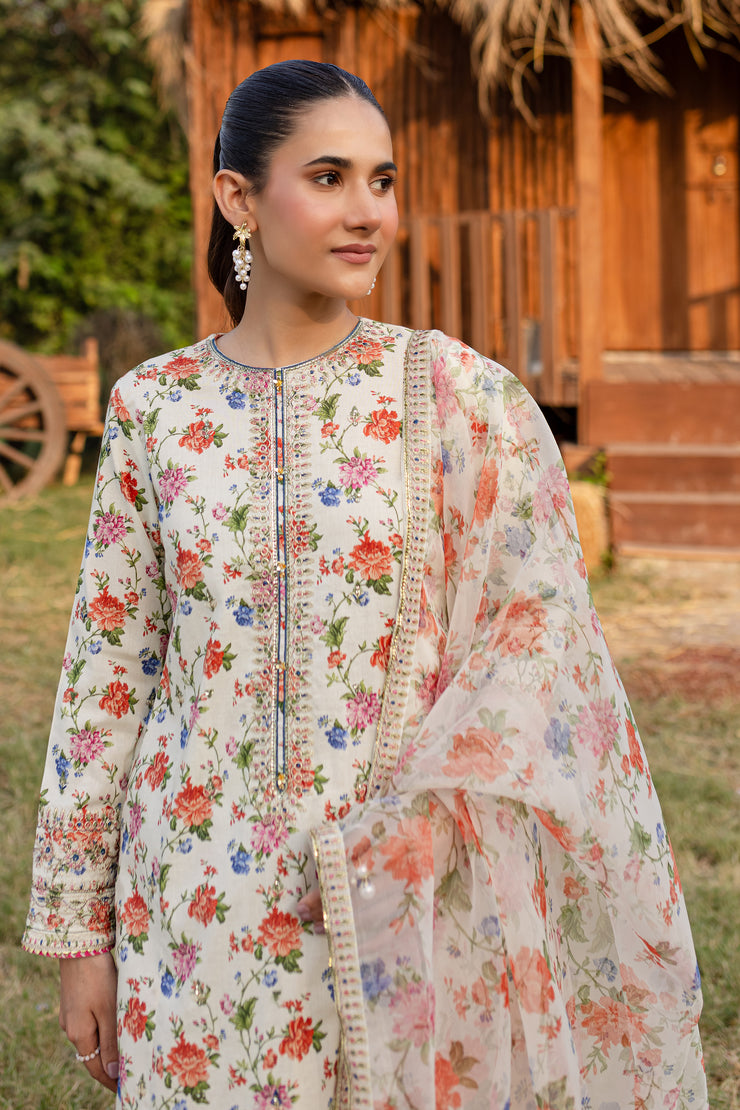 Nehal 3Pc - Printed Khaddar Dress