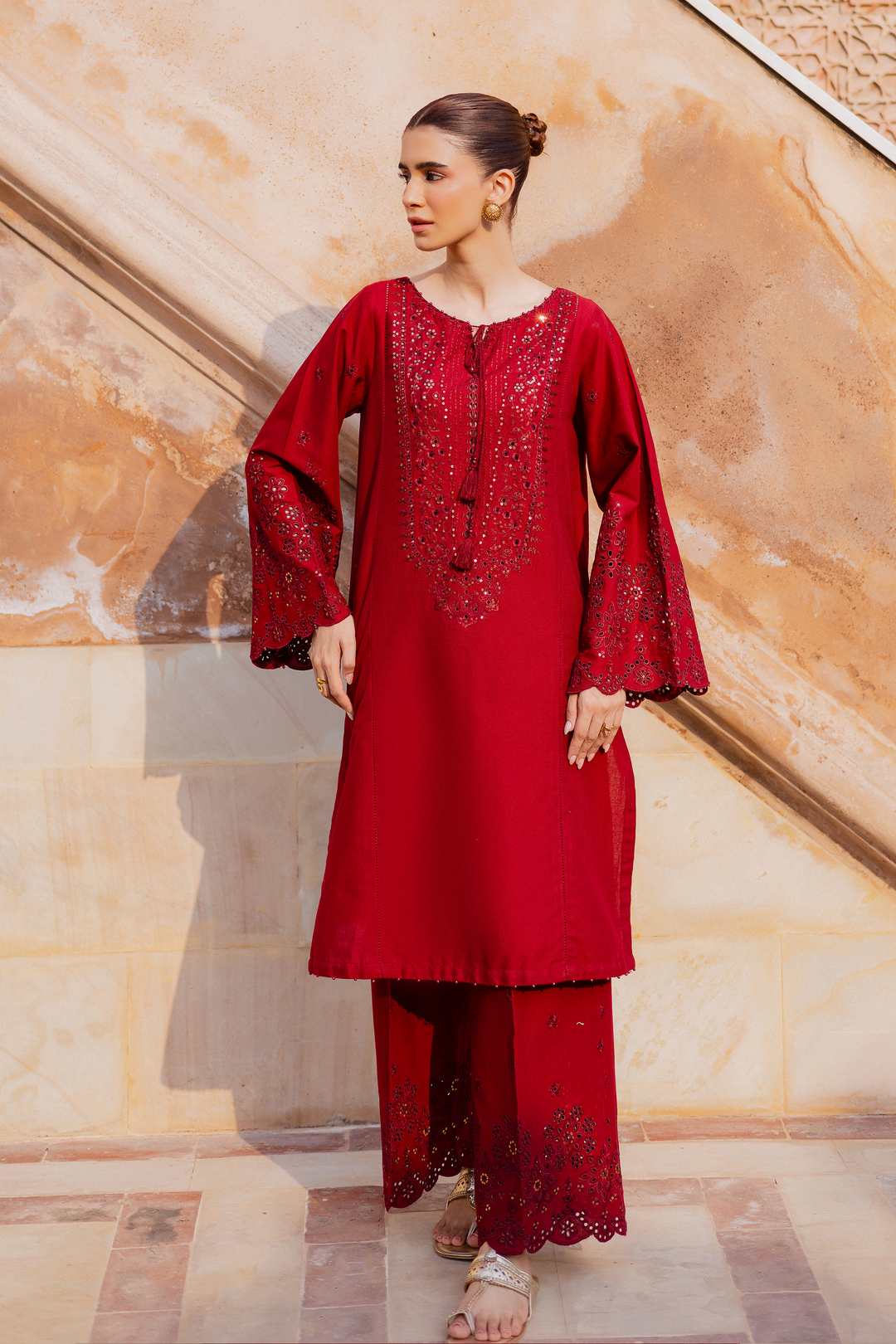 Kenadee 2Pc - Embroidered Khaddar Dress