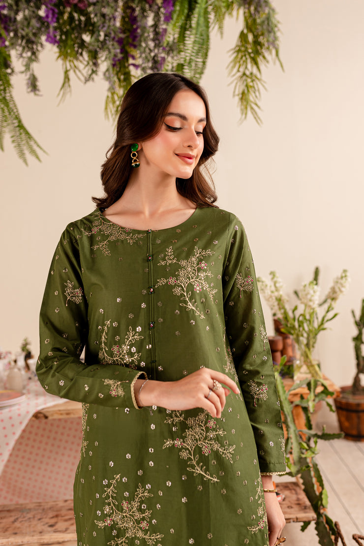 Bertha 2Pc - Embroidered Lawn Dress - BATIK