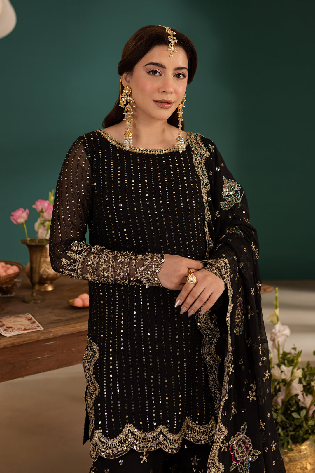 Kefi Black 3Pc - Embroidered Luxe Pret