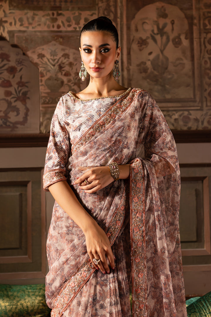 Kashish 3Pc- Embroidered Saree - BATIK