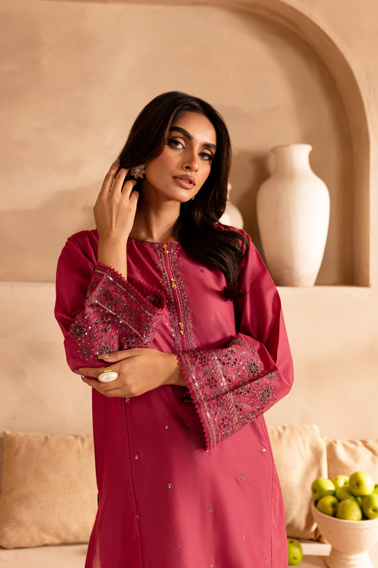 Aurora Pink 2Pc - Embroidered Lawn Dress - BATIK