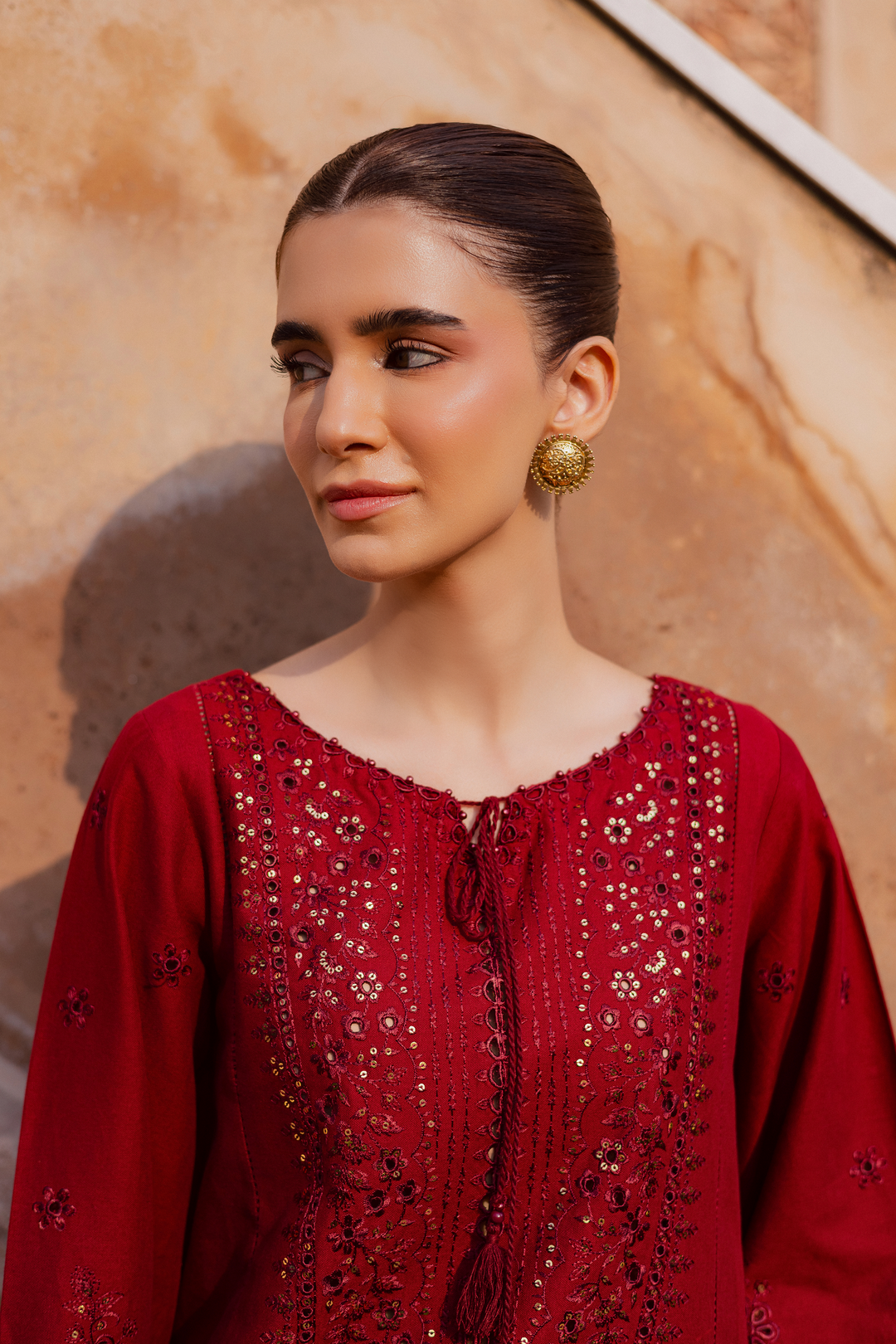 Kenadee 2Pc - Embroidered Khaddar Dress