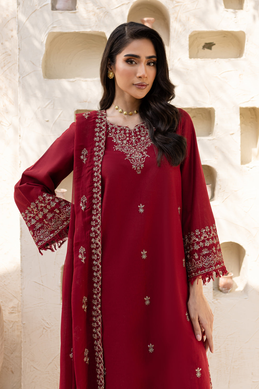 Naaz 3Pc - Embroidered Khaddar Dress - BATIK