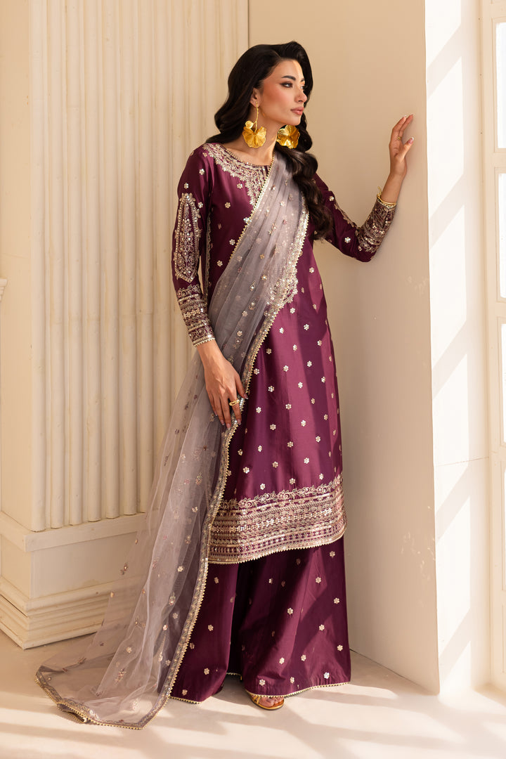 Lavish 3Pc - Embroidered Sharara Pret