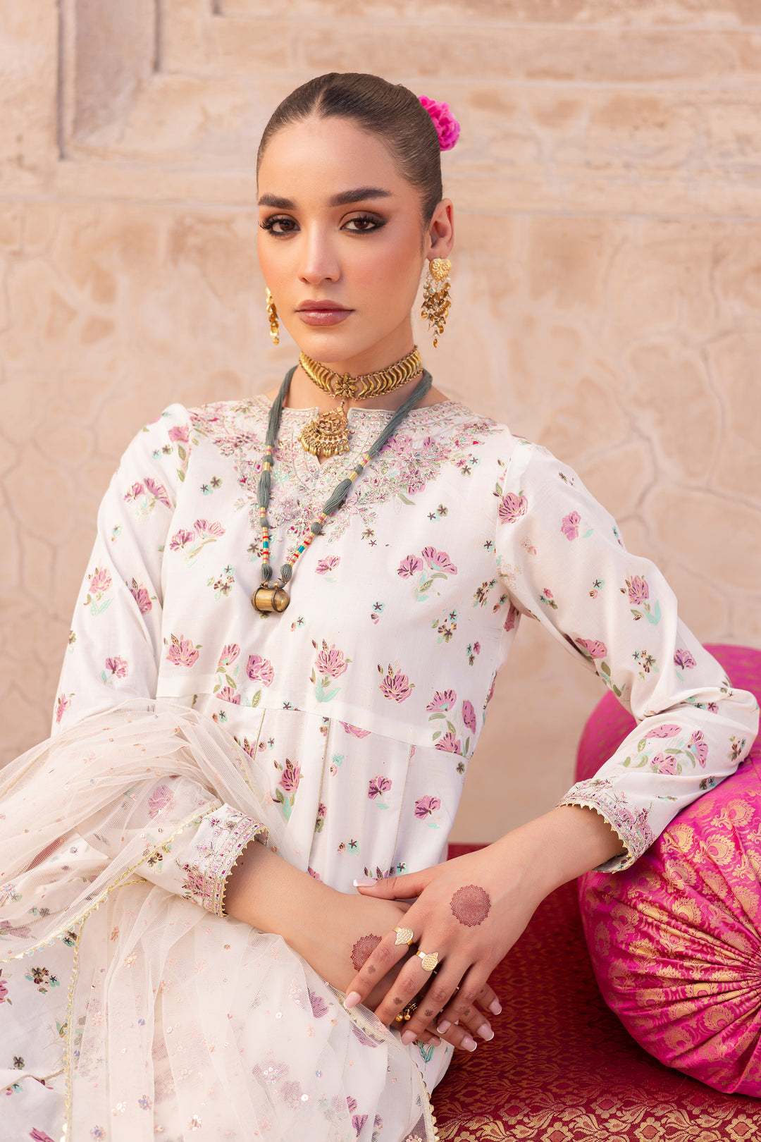 Nayab 3Pc- Printed Lawn Dress