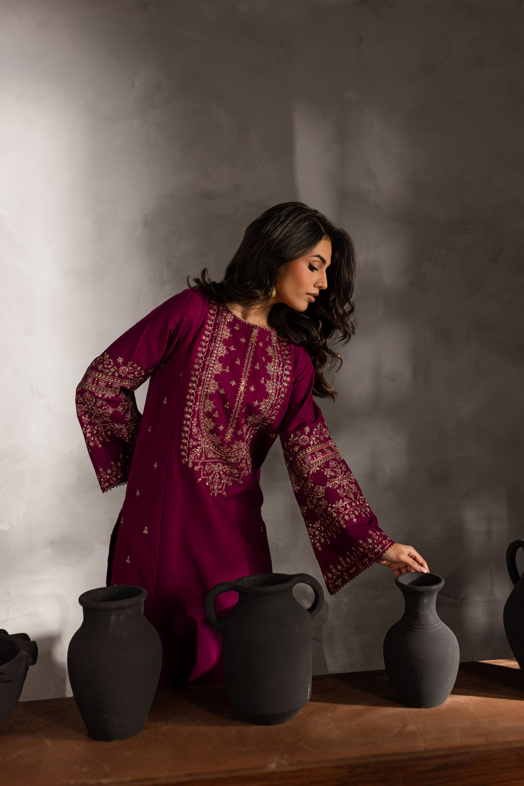 Geniya 2Pc - Embroidered Khaddar Dress - BATIK