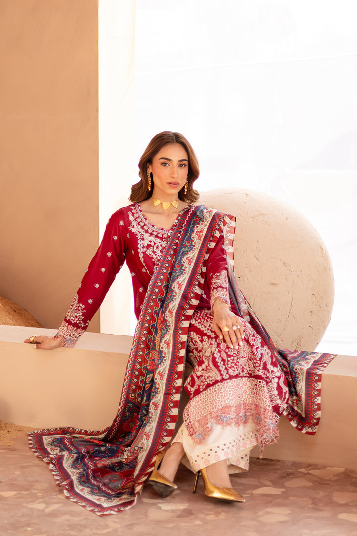 Shreya 3Pc - Embroidered Luxe Pret