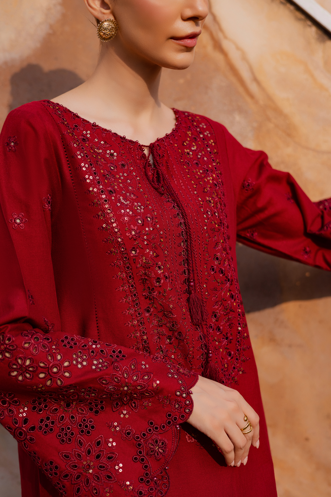 Kenadee 2Pc - Embroidered Khaddar Dress