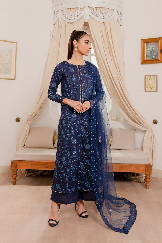 Aura 3Pc - Embroidered Luxe PRET - BATIK