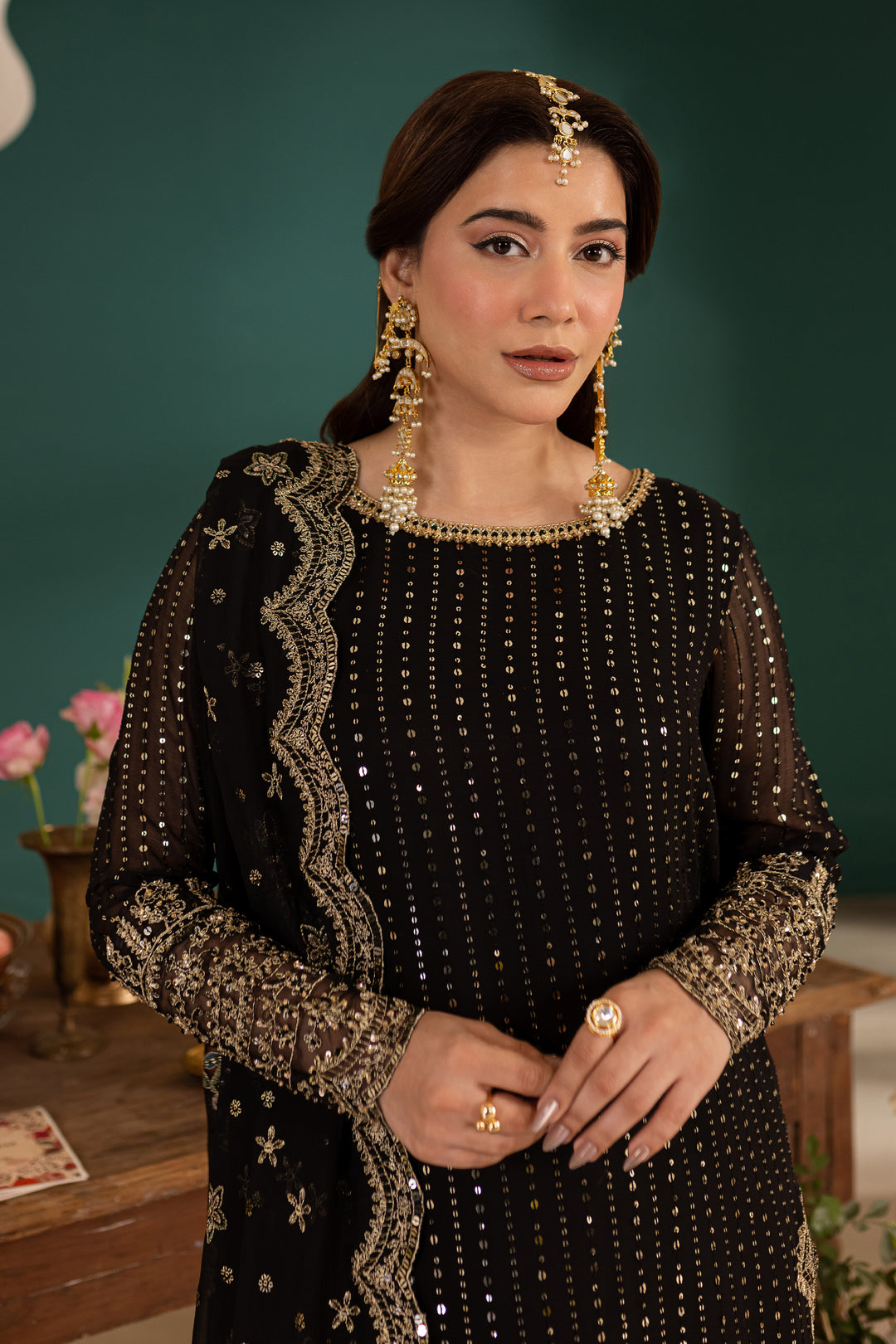 Kefi Black 3Pc - Embroidered Luxe Pret