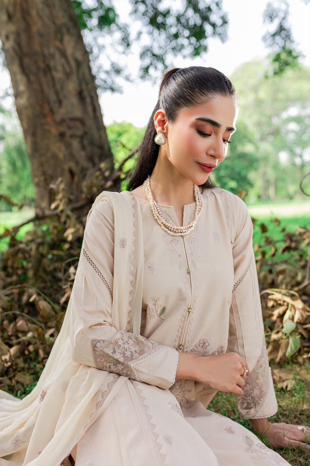 Saige 3Pc - Embroidered Karandi Dress - BATIK