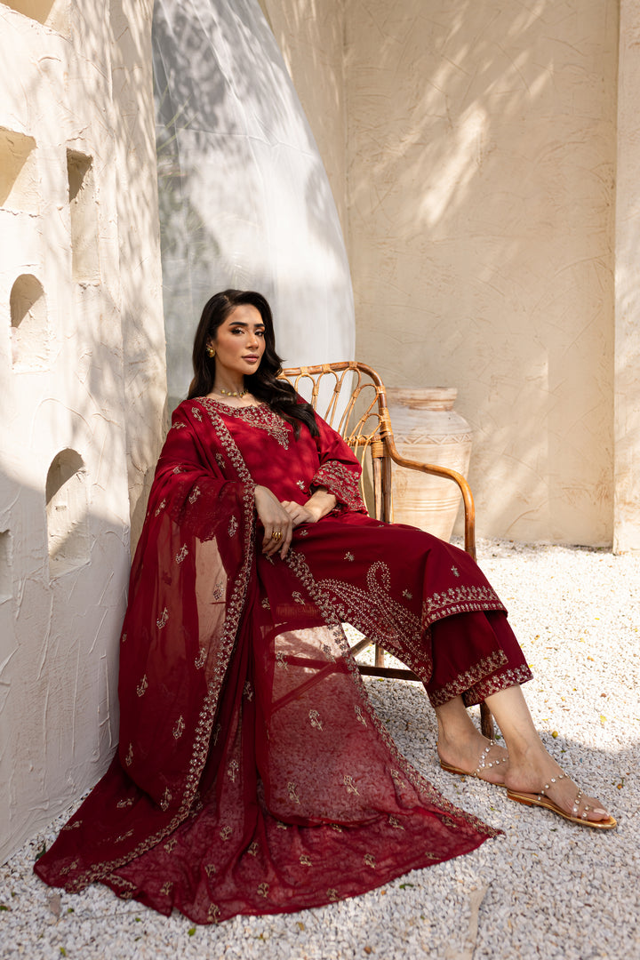 Naaz 3Pc - Embroidered Khaddar Dress - BATIK