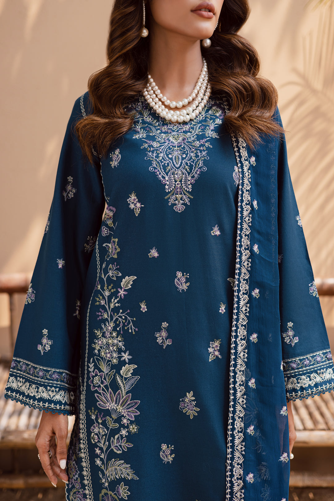Snow flake 3Pc - Embroidered Khaddar Dress