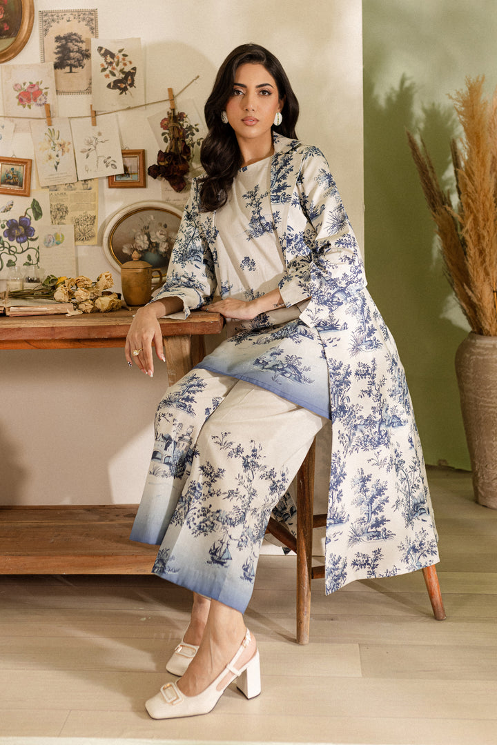 Whimsy 3Pc - Printed Khaddar Dress - BATIK