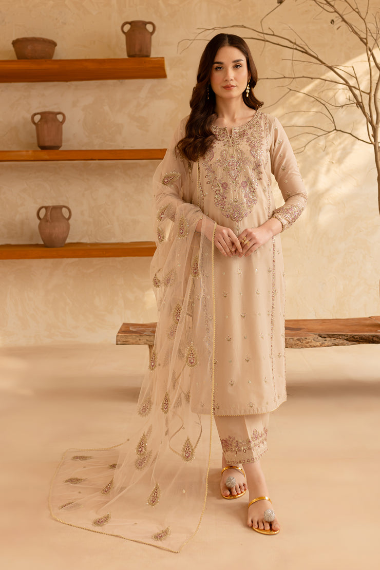 Rafaello 3Pc - Embroidered Lawn Dress