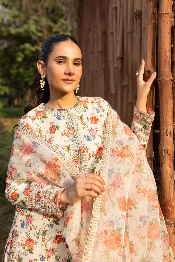 Nehal 3Pc - Printed Khaddar Dress - BATIK