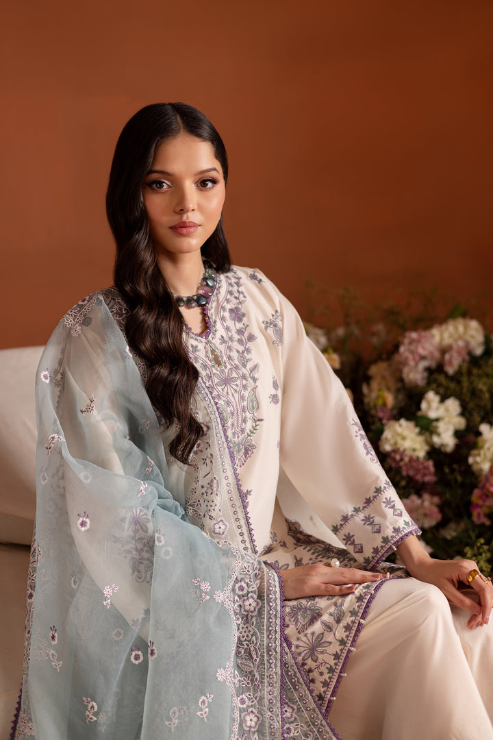 White Opal 3Pc - Embroidered Lawn Dress