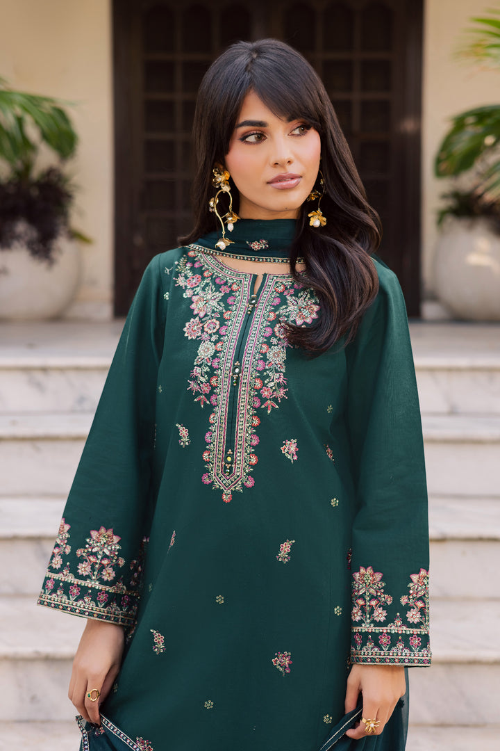 Prism 3Pc - Embroidered Khaddar Dress