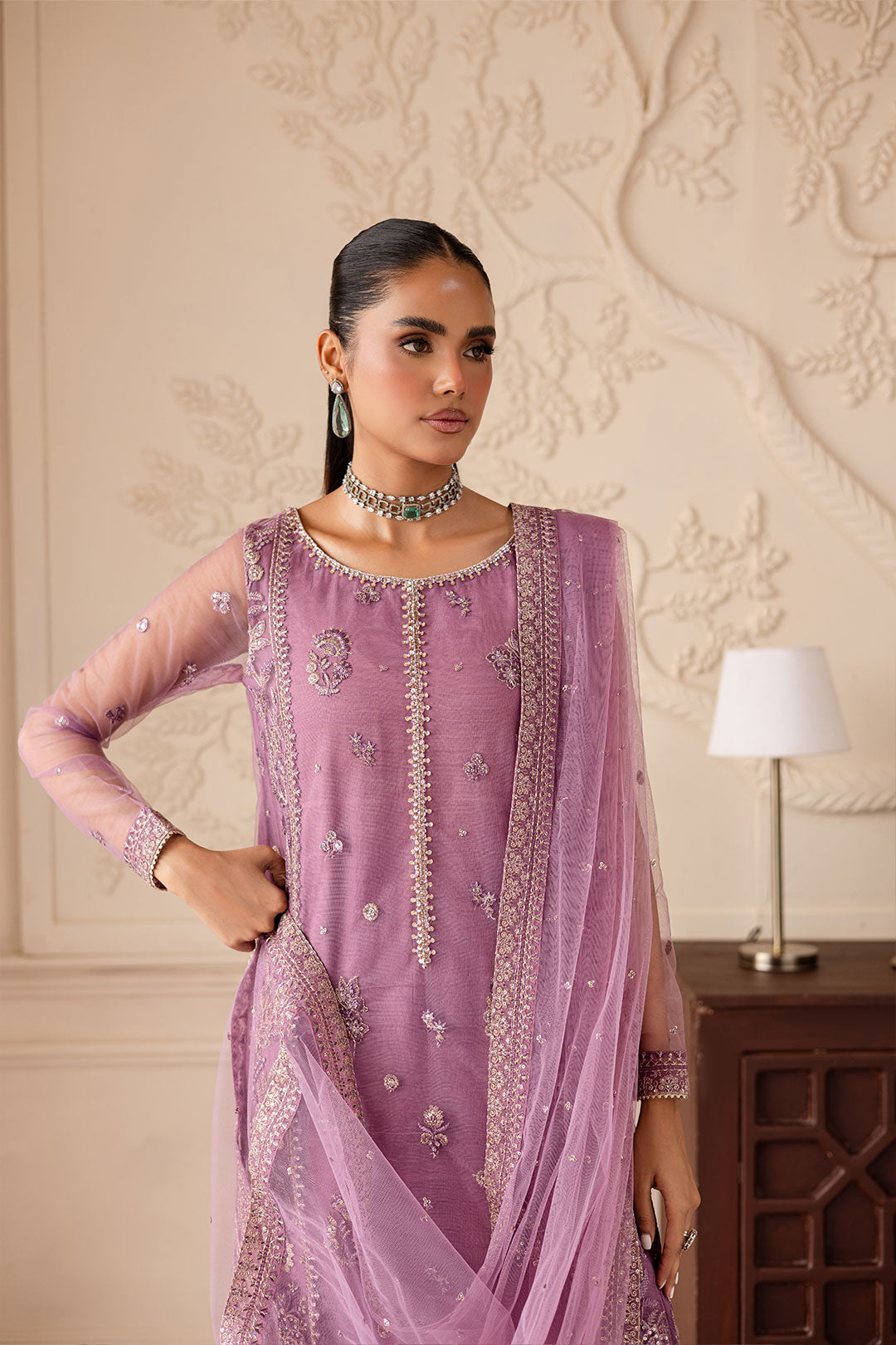 Minara 3PC - Embroidered Luxe Pret