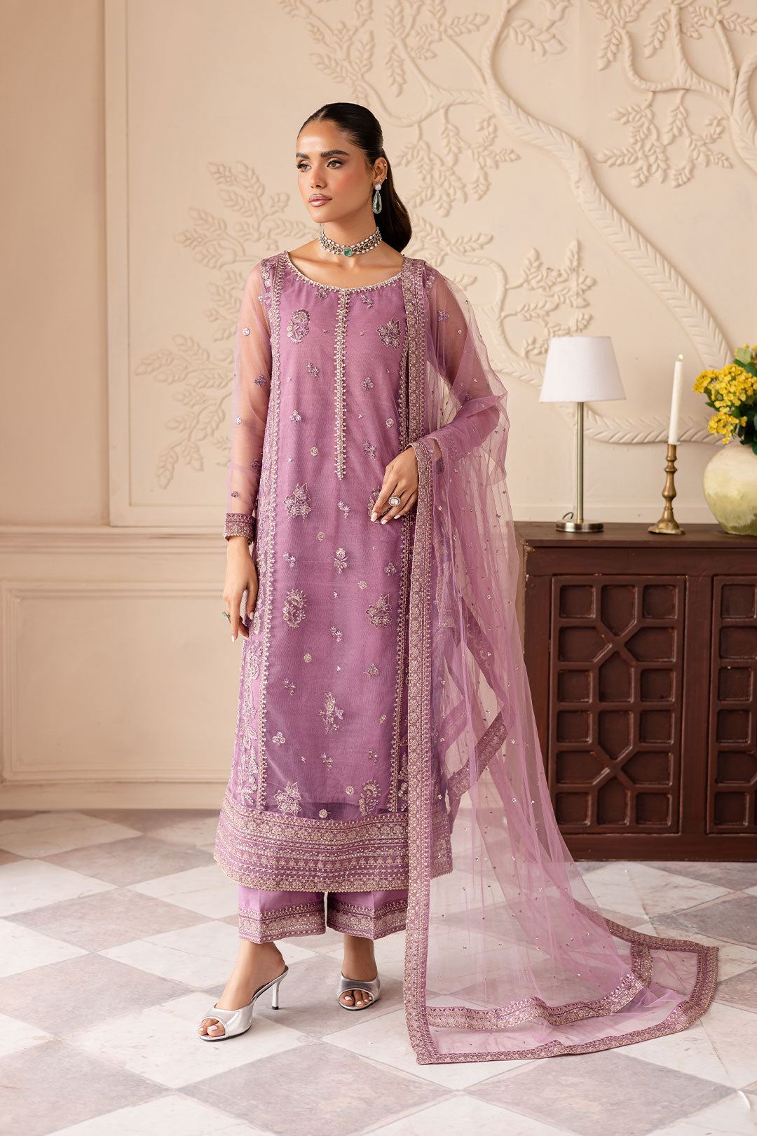 Minara 3PC - Embroidered Luxe Pret