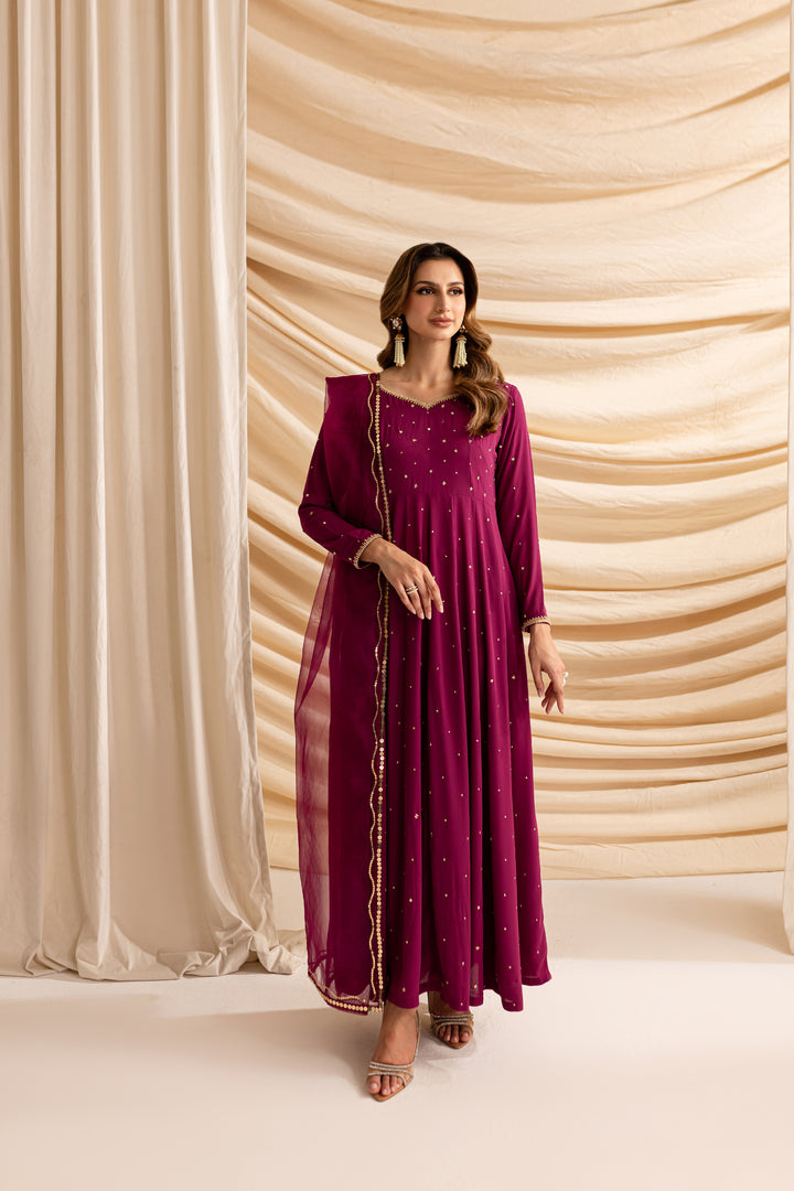 Magenta Fleur 3Pc - Formal Luxe PRET - BATIK