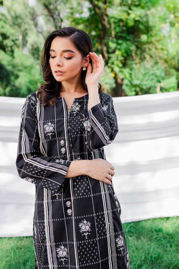 Black Morocco 2Pc - Printed Cambric Dress - BATIK