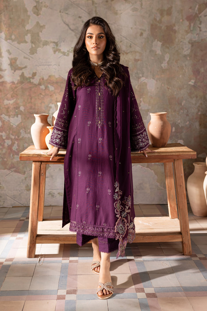 Chowder 3Pc - Embroidered Khaddar Dress - BATIK