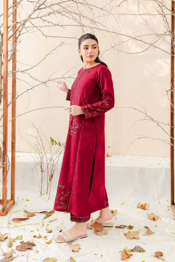 Teagan 2Pc - Embroidered Karandi Dress - BATIK