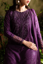 Purple Felix 3Pc - Embroidered Lawn Dress - BATIK