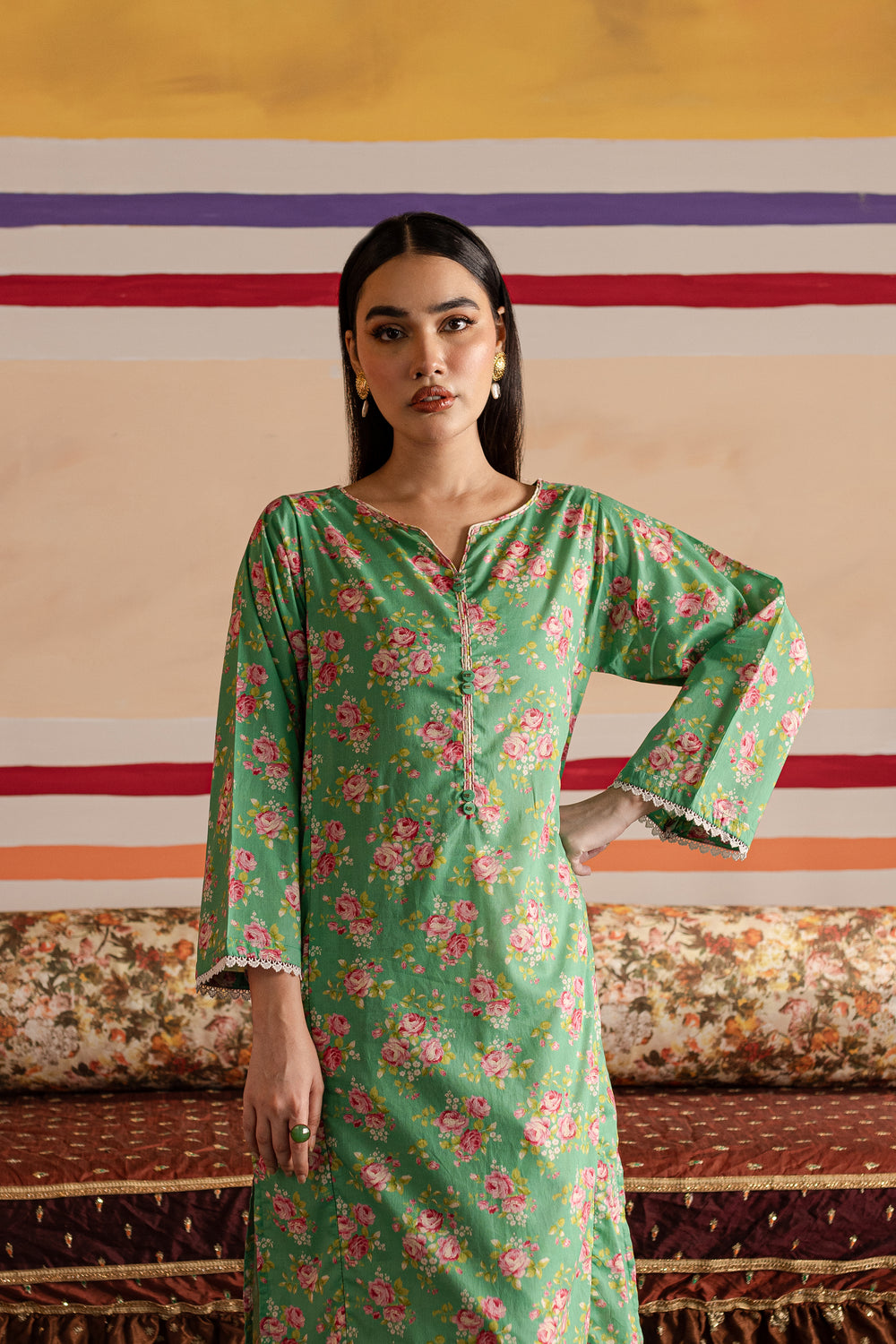 Laura Bee 2Pc - Printed Lawn Dress - BATIK