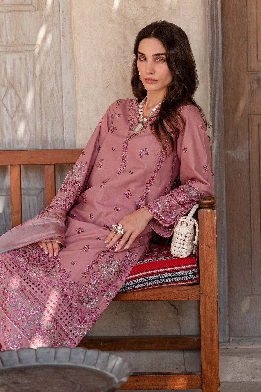 Sham 3Pc - Embroidered Khaddar Dress - BATIK