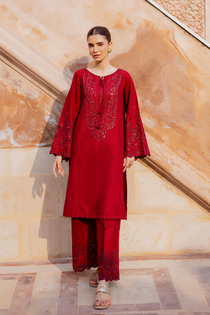 Kenadee 2Pc - Embroidered Khaddar Dress