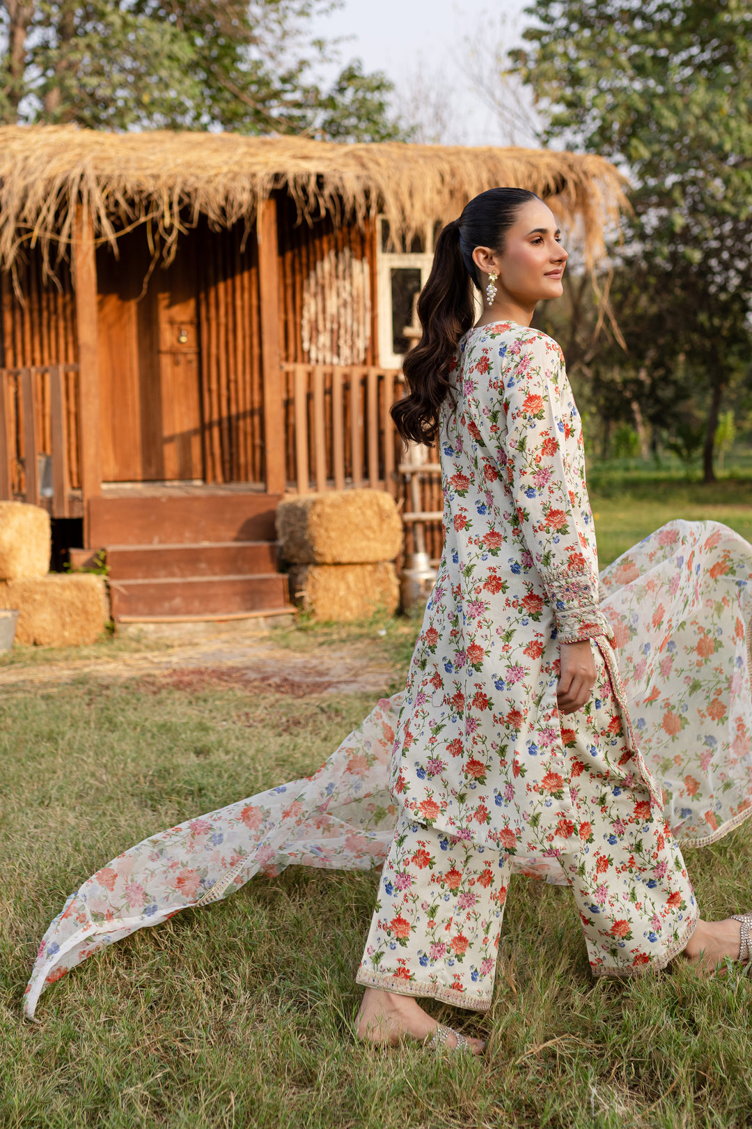 Nehal 3Pc - Printed Khaddar Dress - BATIK