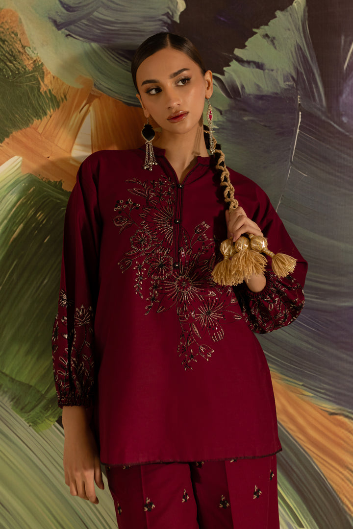 Serafena 2Pc - Embroidered Khaddar Dress - BATIK