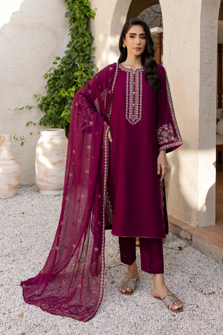 Saaya 3Pc - Embroidered Khaddar Dress - BATIK