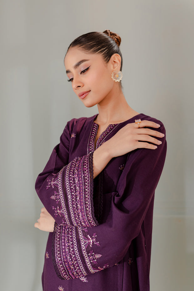 Megumi 2Pc - Embroidered Khaddar Dress - BATIK