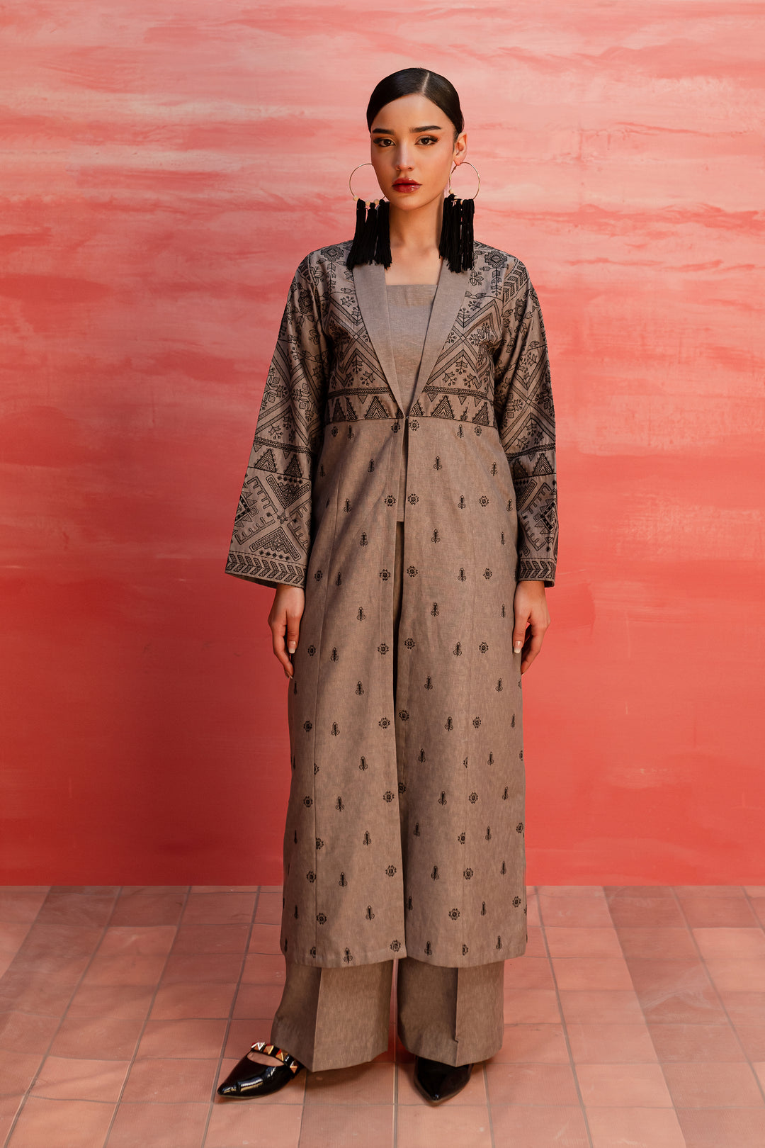 Zaavi 3Pc - Embroidered Karandi Dress - BATIK