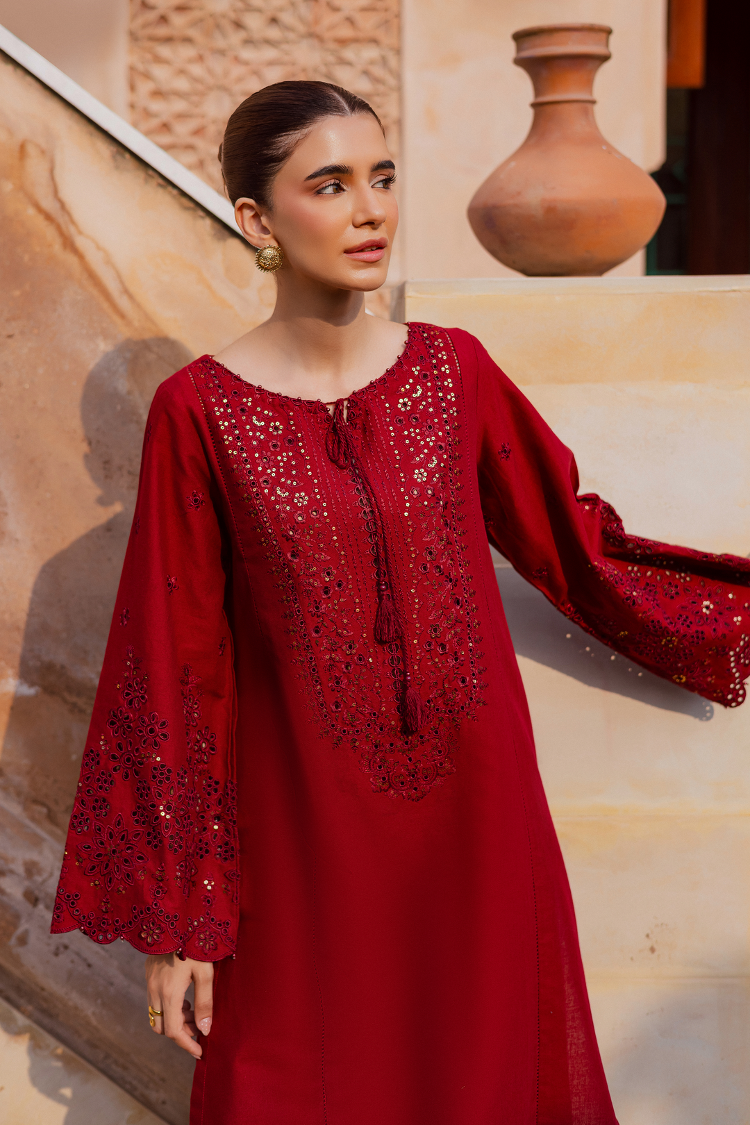Kenadee 2Pc - Embroidered Khaddar Dress