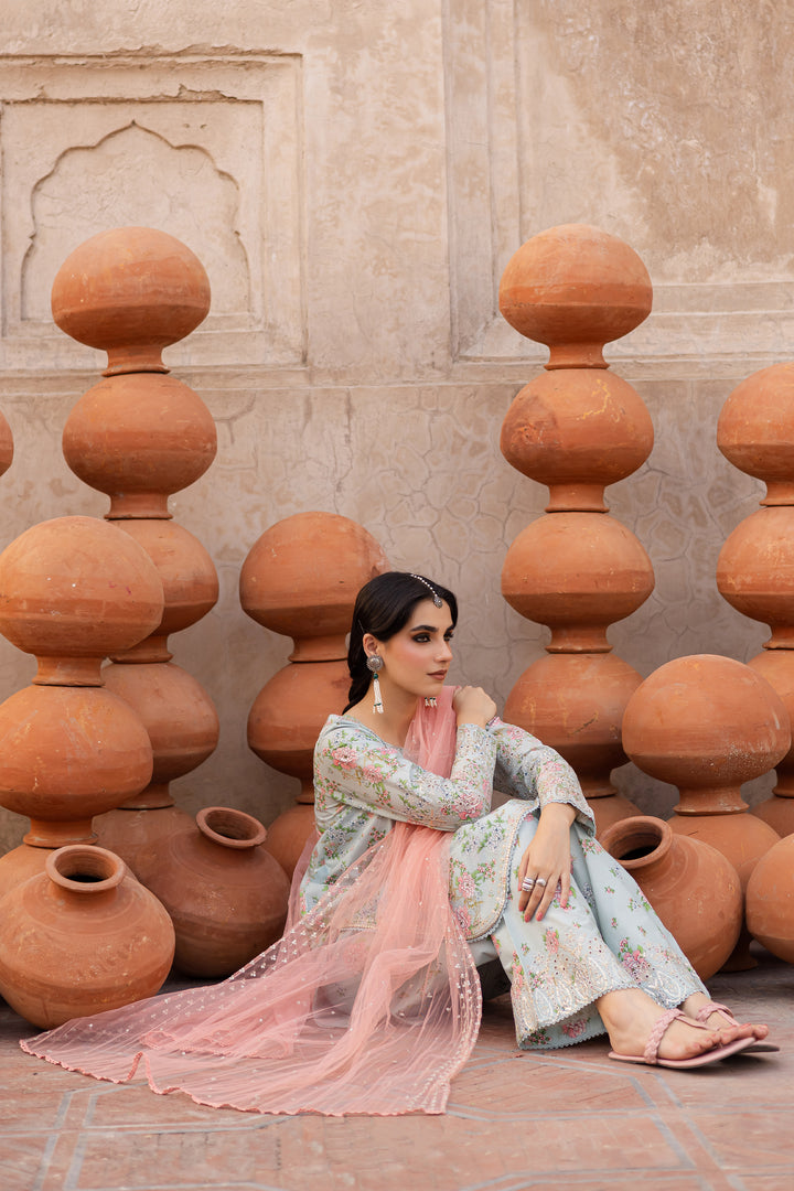 Zerin 3Pc- Printed Lawn Dress