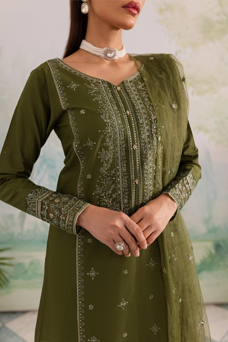 Key Lime 3Pc - Embroidered Lawn Dress - BATIK