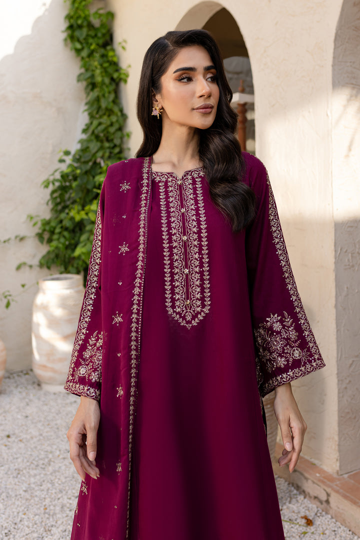 Saaya 3Pc - Embroidered Khaddar Dress - BATIK