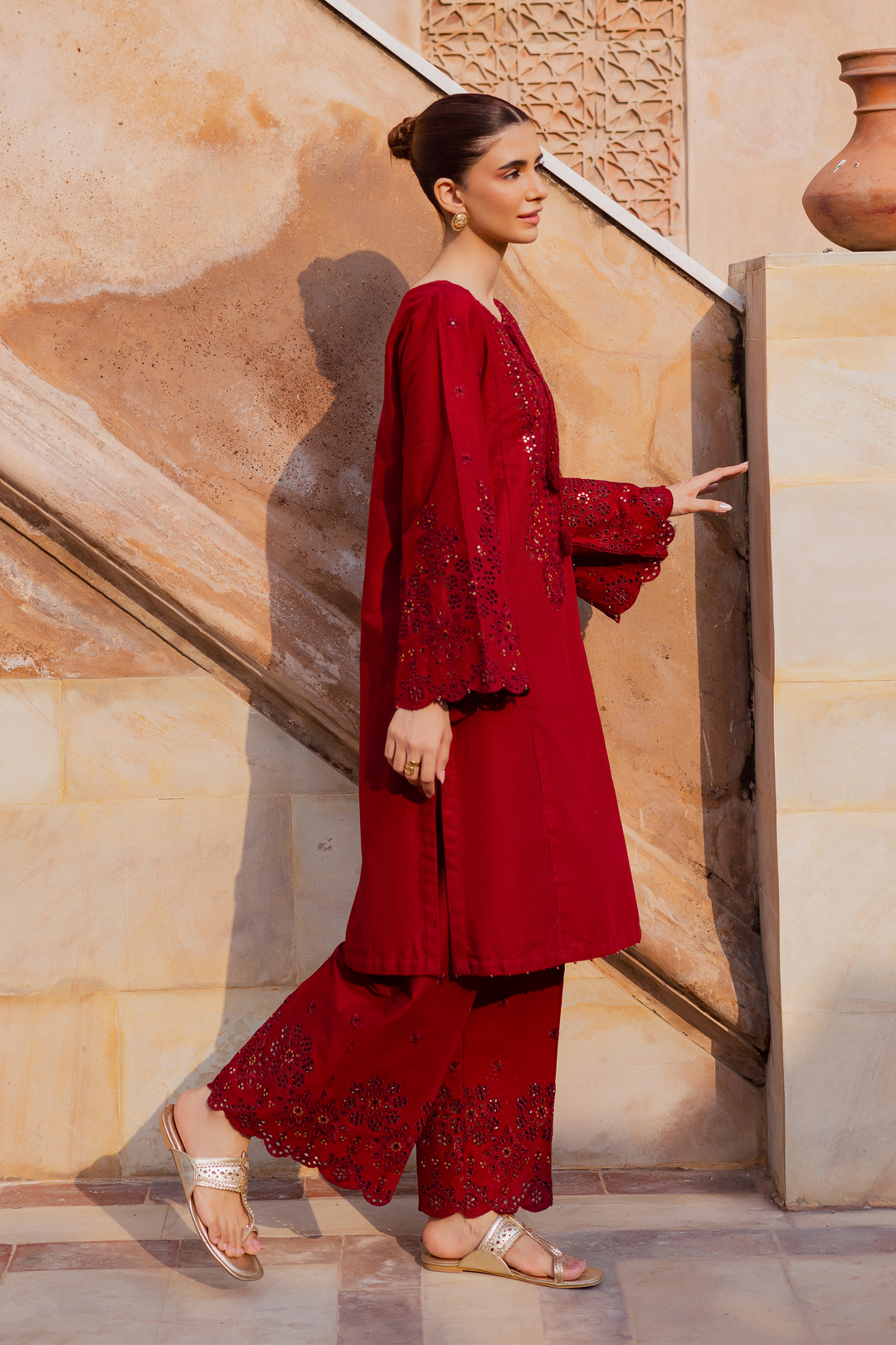 Kenadee 2Pc - Embroidered Khaddar Dress