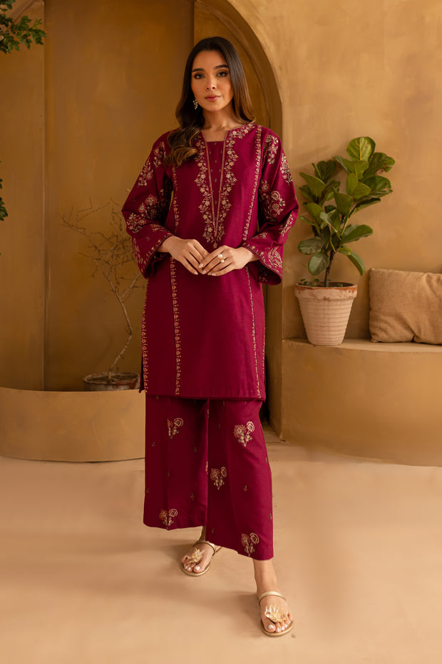 Hobbit 2Pc- Embroidered Karandi Dress