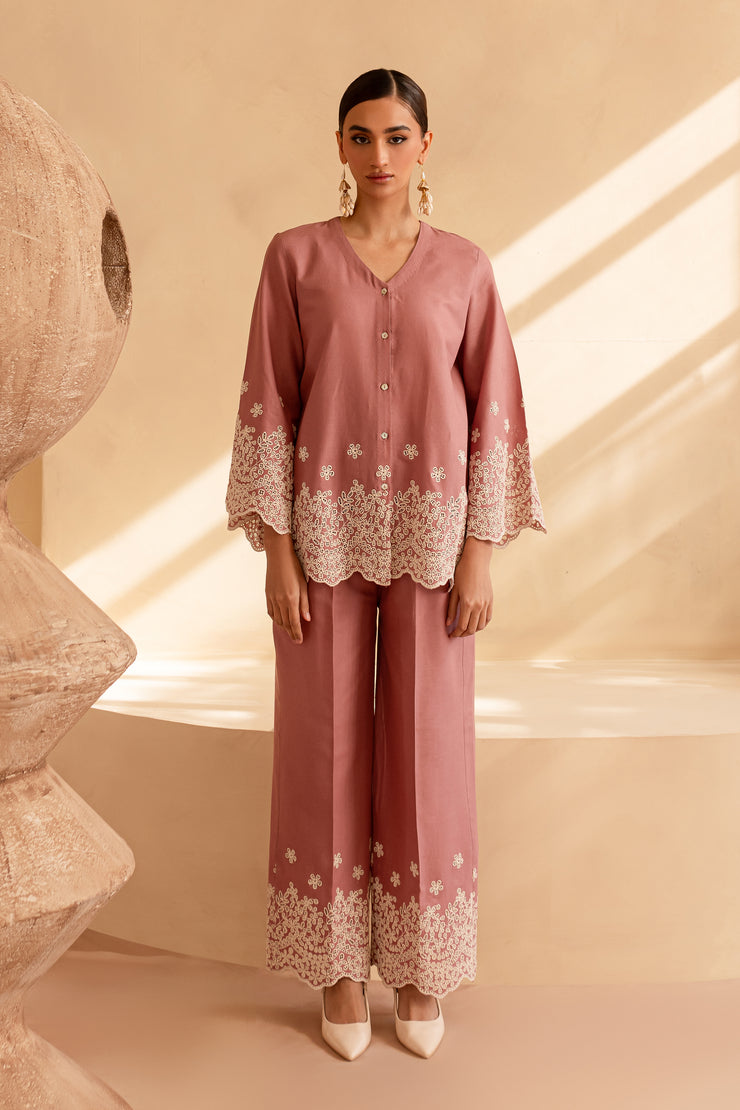 Sally 2Pc - Embroidered Khaddar Dress