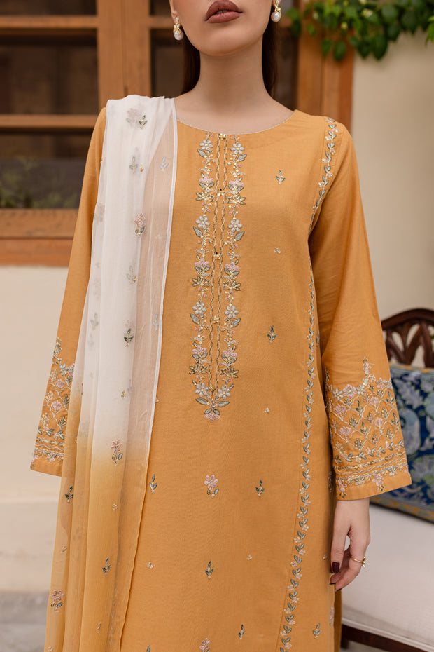 Erika 3Pc - Embroidered Khaddar Dress - BATIK